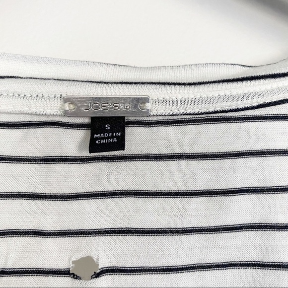 JOE’S Gilles Silk Blend V Neck Striped Tee Small - Picture 6 of 8
